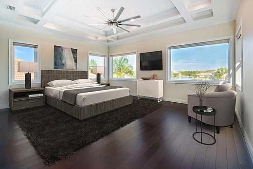 Bedroom in a Massachusetts luxury home